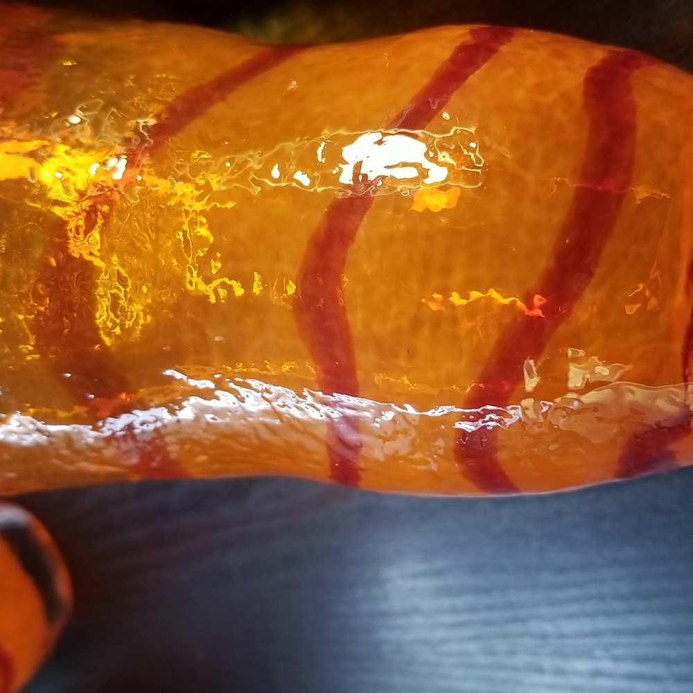 Hand Blown Orange & Red Swirl Large Tumblers - Picture 7 of 11